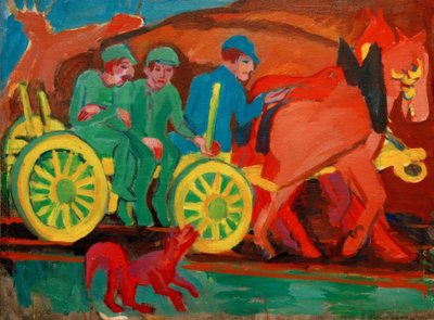 Horse Team with Three Farmers by Ernst Ludwig Kirchner